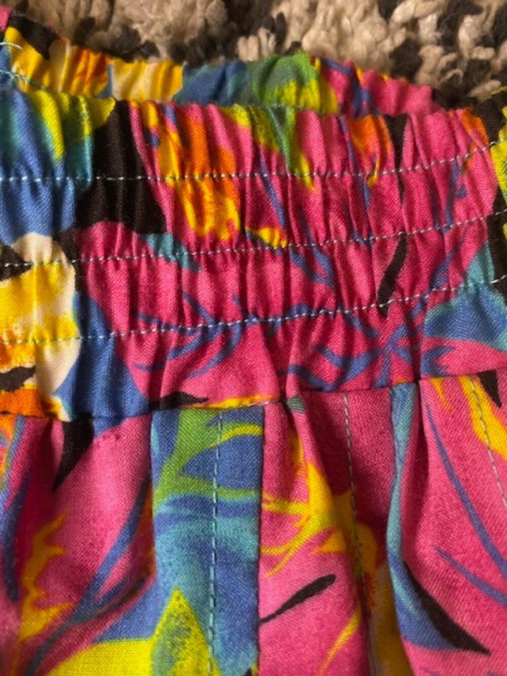 VTG 80's retro shorts and Shirt Set Floral loud colours. Marsh Mallow Med baggy - Picture 11 of 16